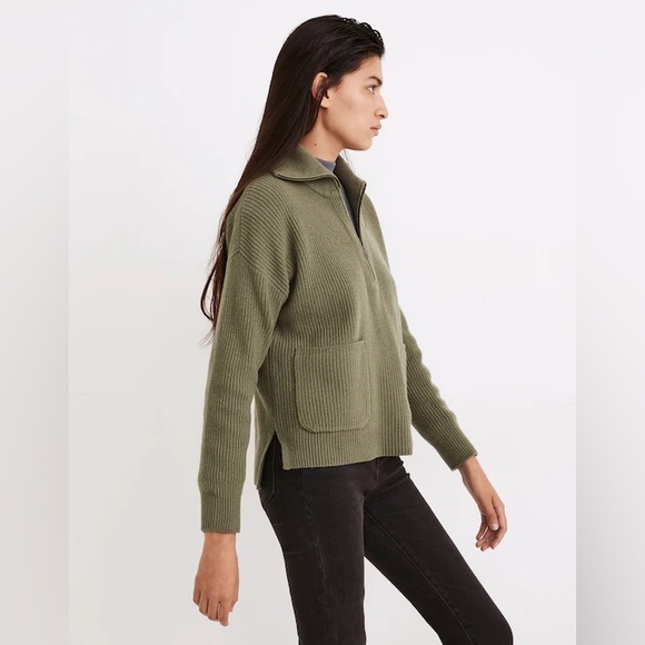 Madewell Sweaters - Madewell Glenbrook Half Zip Pullover Sweater in Heather Palm Size Small